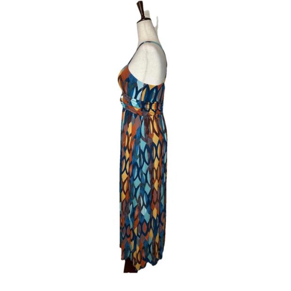 Maeve Anthropologie Small Petite Noetzie Maxi Dress Geometric Crisscross Back - Picture 4 of 9